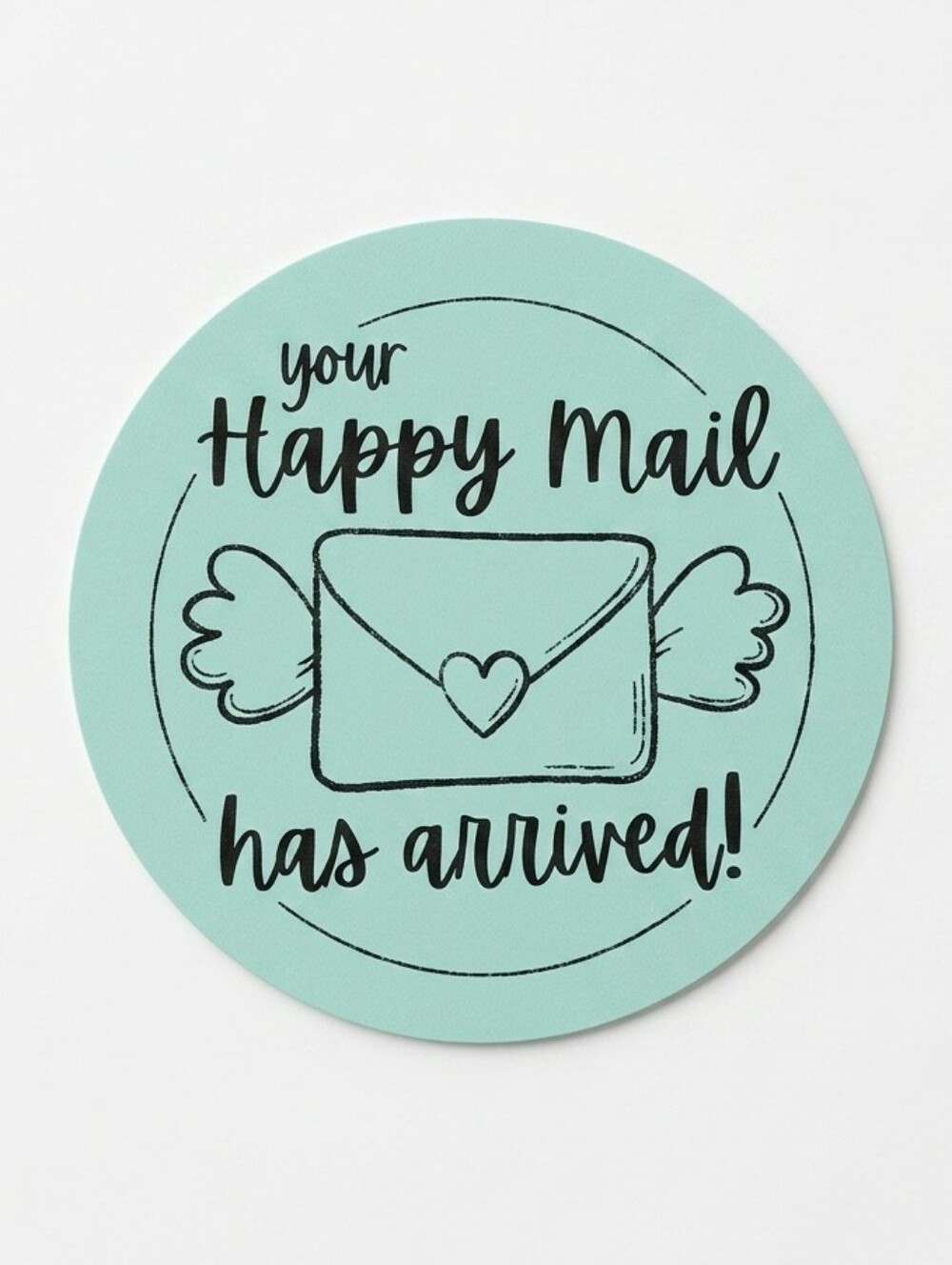 3/$15 50 Pcs Large 2” Round Happy Mail Stickers Blue Thank You Shipping Labels